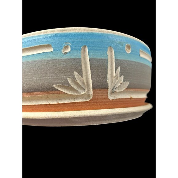 Vtg Southwest Superstition Stoneware Succulents Planter Clay Pottery 7” Incised - Picture 7 of 9